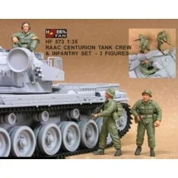 RAAC Centurion Tank Crew & Inf.set- 3Fig, 1/35 - Hobby Fan HF573