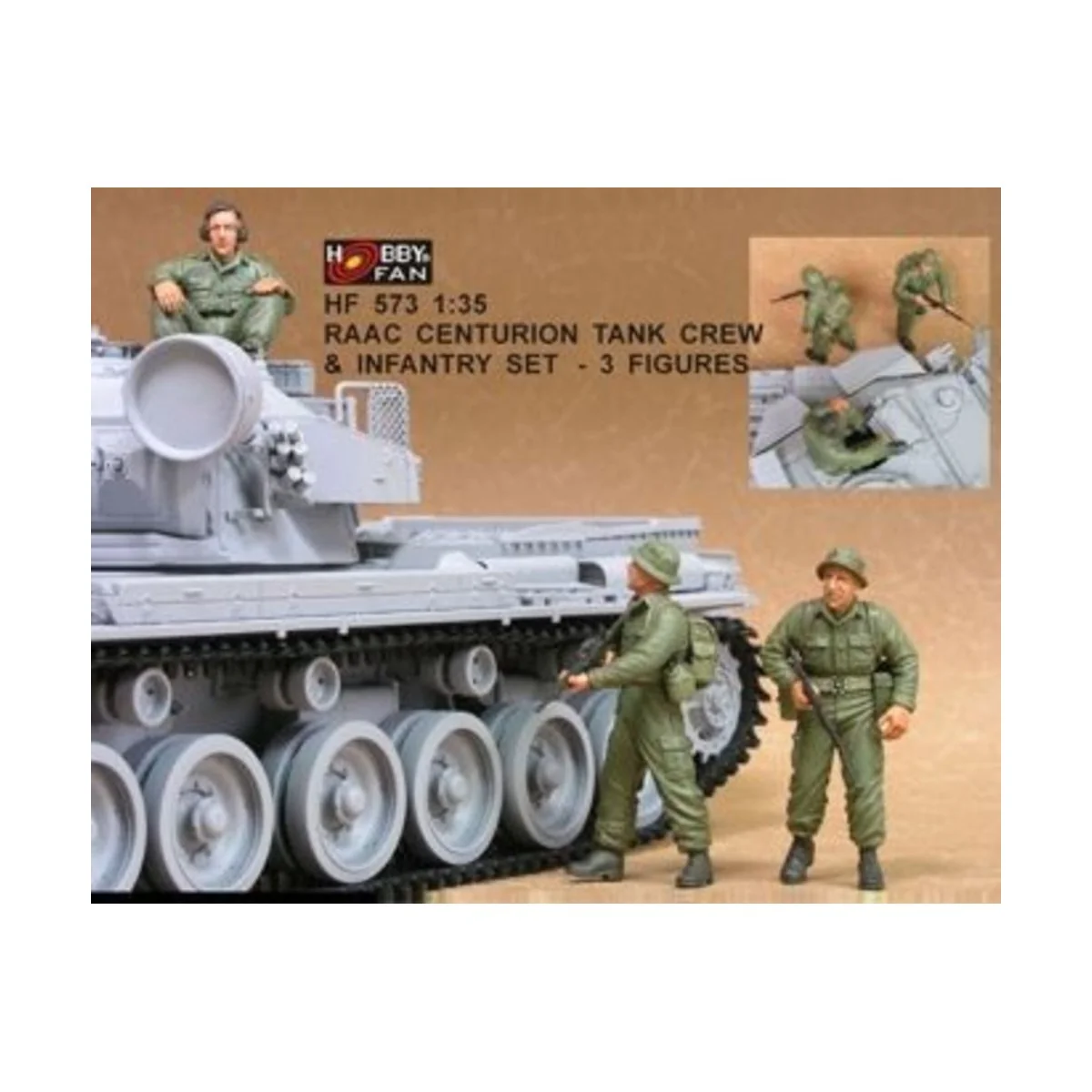 RAAC Centurion Tank Crew & Inf.set- 3Fig, 1/35 - Hobby Fan HF573