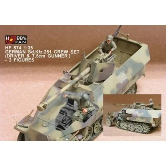 German Sd.Kfz.251 Crew (7.5cm)- 2 Fig. - Hobby Fan HF574