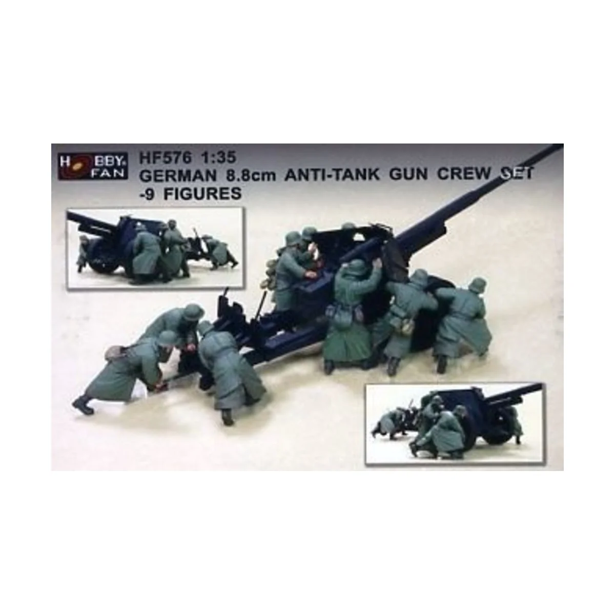 Germ. 8.8cm Anti-Tank Gun Crew Set (9Fig, 1/35 - Hobby Fan HF576