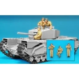 British Churchill Tank crew alamein/3fig, 1/35 - Hobby Fan HF584