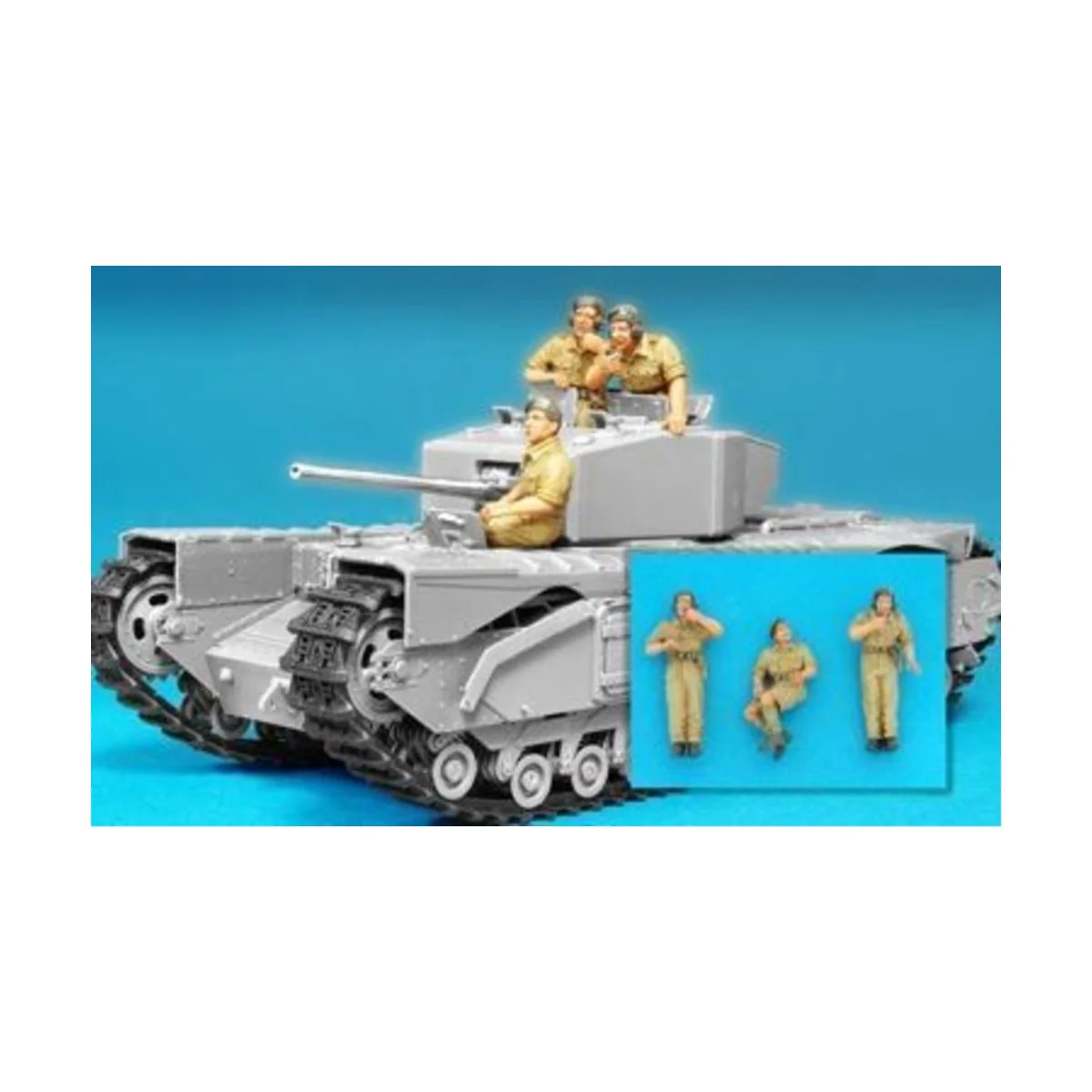 British Churchill Tank crew alamein/3fig, 1/35 - Hobby Fan HF584 British Churchill Tank crew alamein/3fig, 1/35 - Hobby Fan HF584