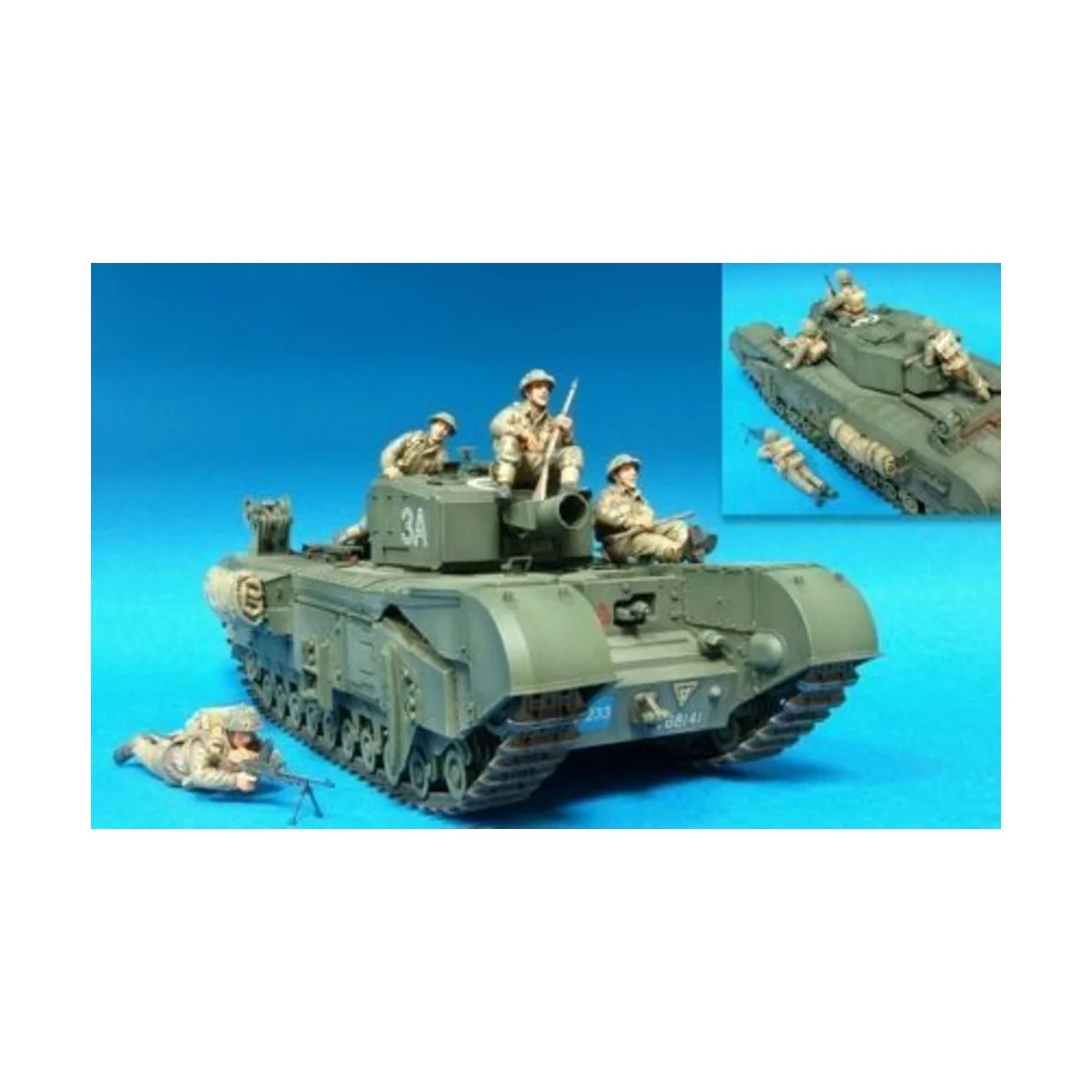 Brit. Inf. Riding w/Churchill Tank- 4Fig, 1/35 - Hobby Fan HF590 Brit. Inf. Riding w/Churchill Tank- 4Fig, 1/35 - Hobby Fan HF590