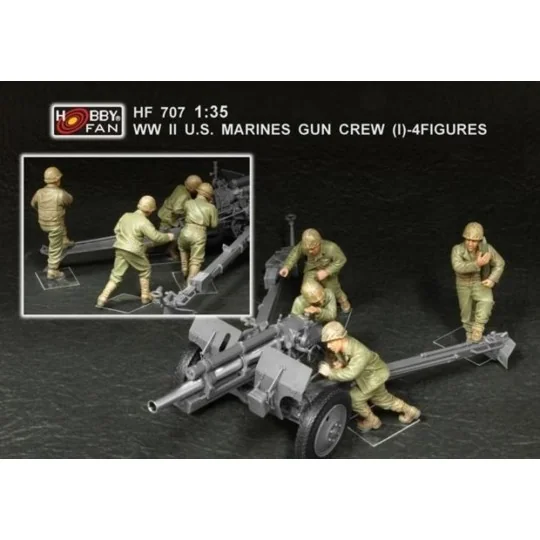 WWII U.S. Marines gun crew(set 1 4 fig.) - Hobby Fan HF707