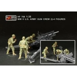WWII U.S. Army gun crew (set 1 / 4 fig.) - Hobby Fan HF708