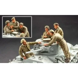 British Valentine tank crew 4 resin fig. - Hobby Fan HF709
