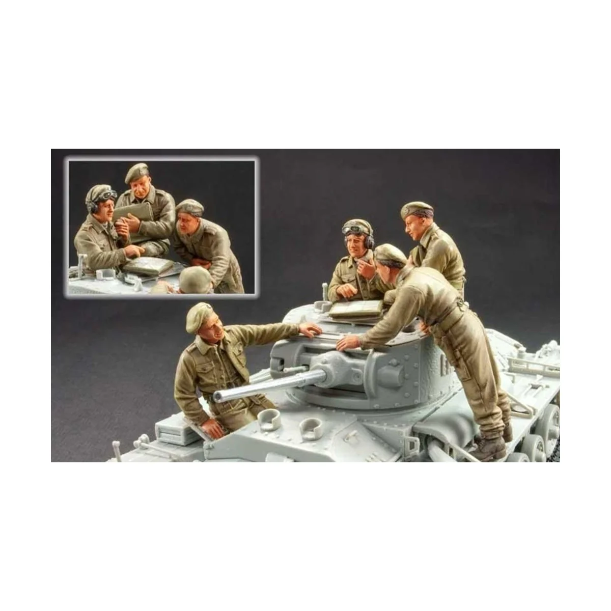 British Valentine tank crew 4 resin fig. - Hobby Fan HF709