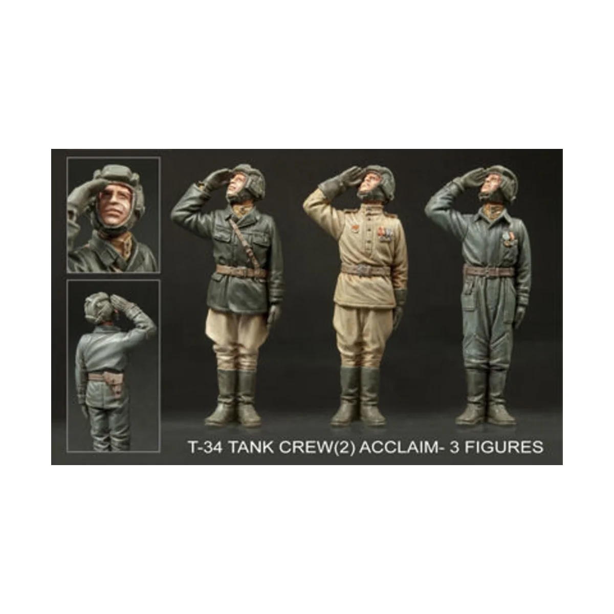 T-34 Tank Crew(2) Acclaim (3 figures), 1/35 - Hobby Fan HF719