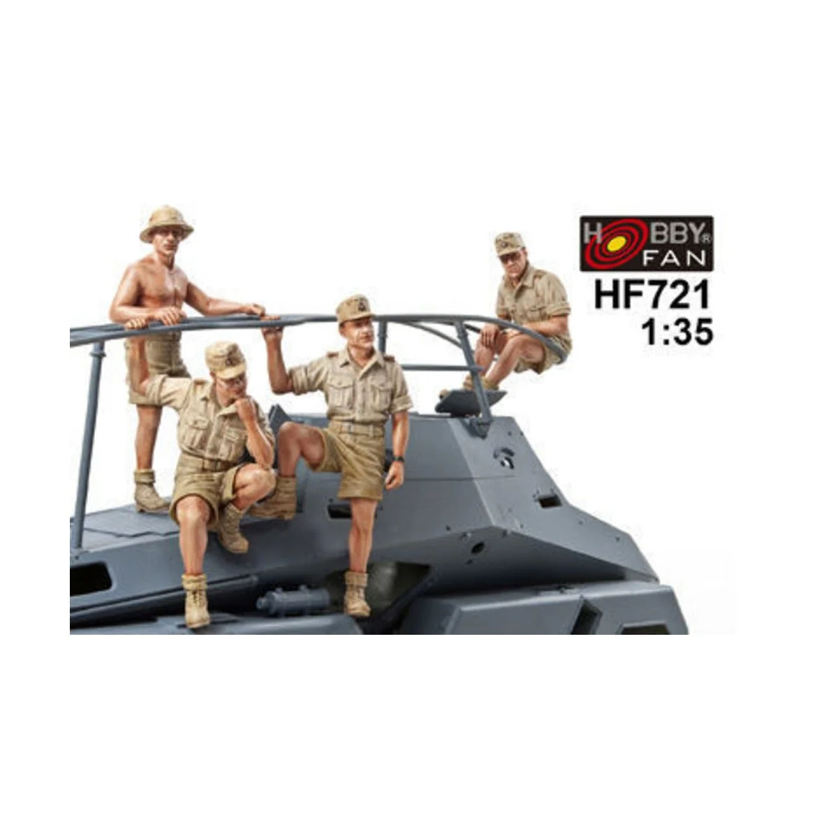 Sdkfz263 Afrikakorps Crew-4 Figures, 1/35 - Hobby Fan HF721