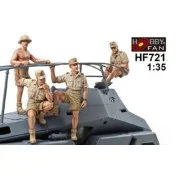 Sdkfz263 Afrikakorps Crew-4 Figures, 1/35 - Hobby Fan HF721