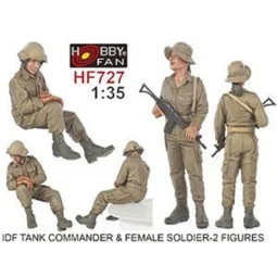 IDF Tank Commander &Female soldier-2 Fig, 1/35 - Hobby Fan HF727