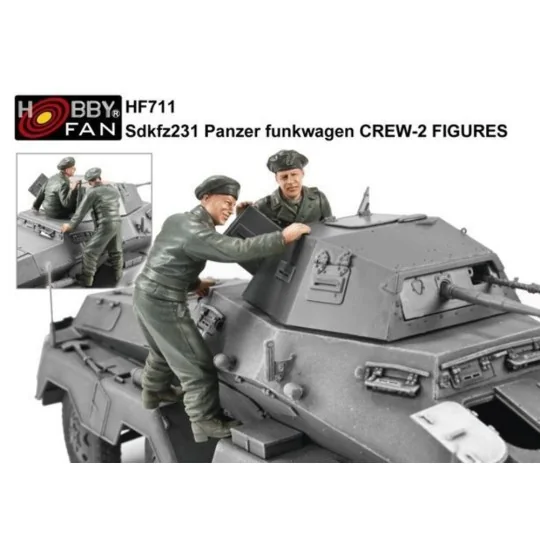 Sdkfz231 Panzer Funkwagen Crew 2 Figuren, 1/35 - Hobby Fan HF711