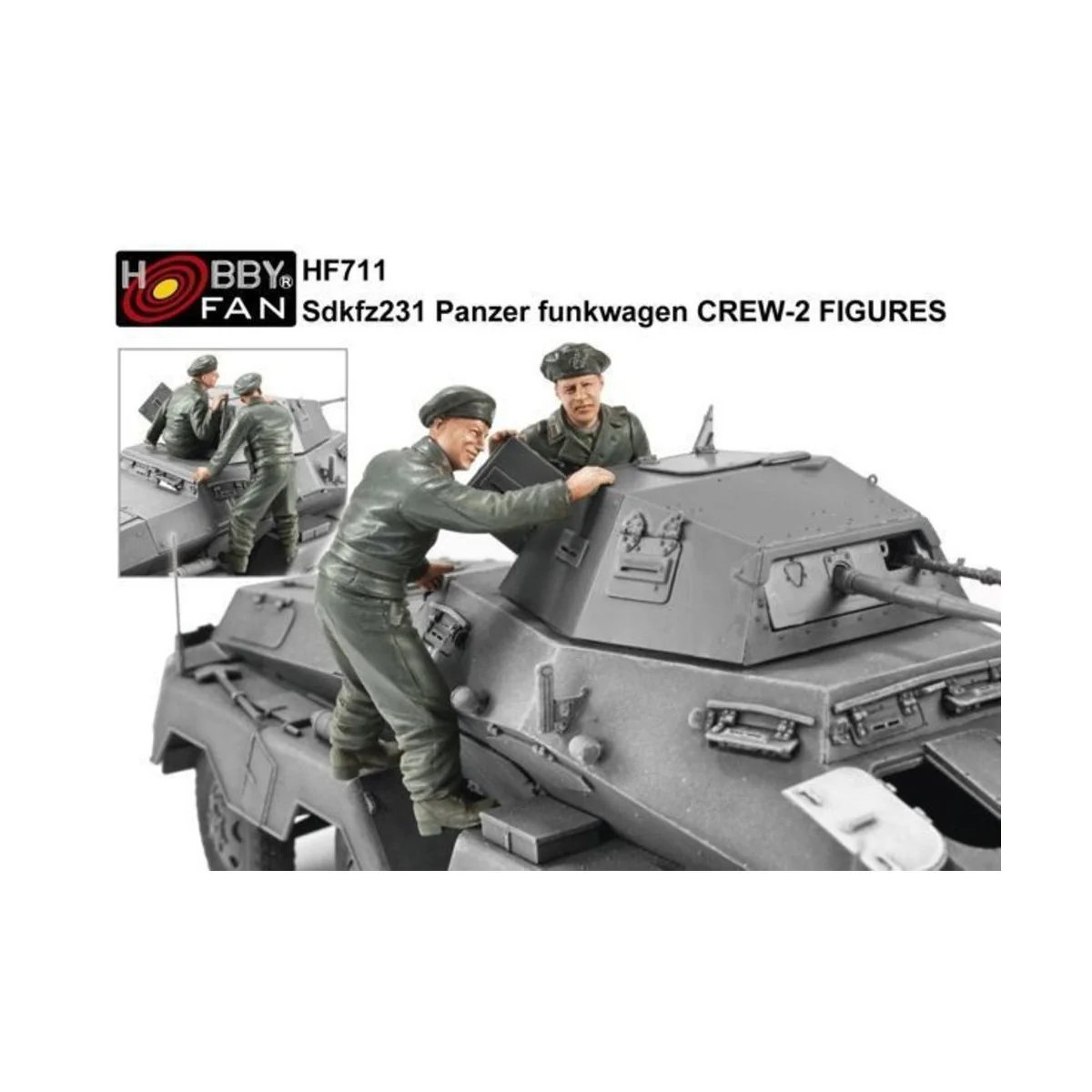 Sdkfz231 Panzer Funkwagen Crew 2 Figuren, 1/35 - Hobby Fan HF711