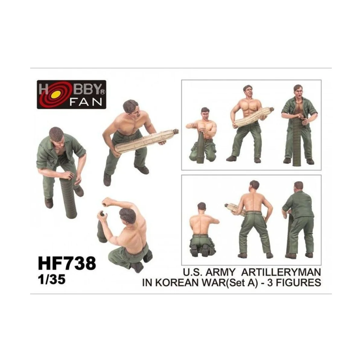 U.S. Army artillery man in Korean war (set A) (3 figures), 1/35 - H...