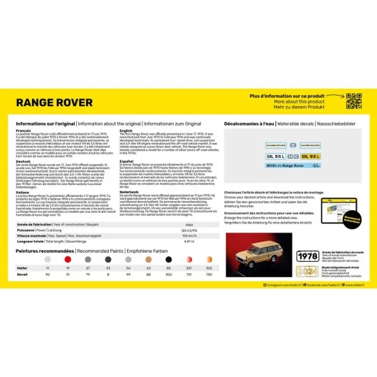 STARTER KIT Range Rover, 1/43 - Heller 56181 STARTER KIT Range Rover, 1/43 - Heller 56181