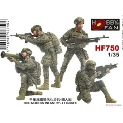 ROC MODERN INFANTRY-4 FIGURES, 1/35 - Hobby Fan HF750