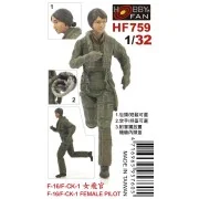F-16/F-CK-1 FEMALE PILOT-1 Figure, 1/32 - Hobby Fan HF759