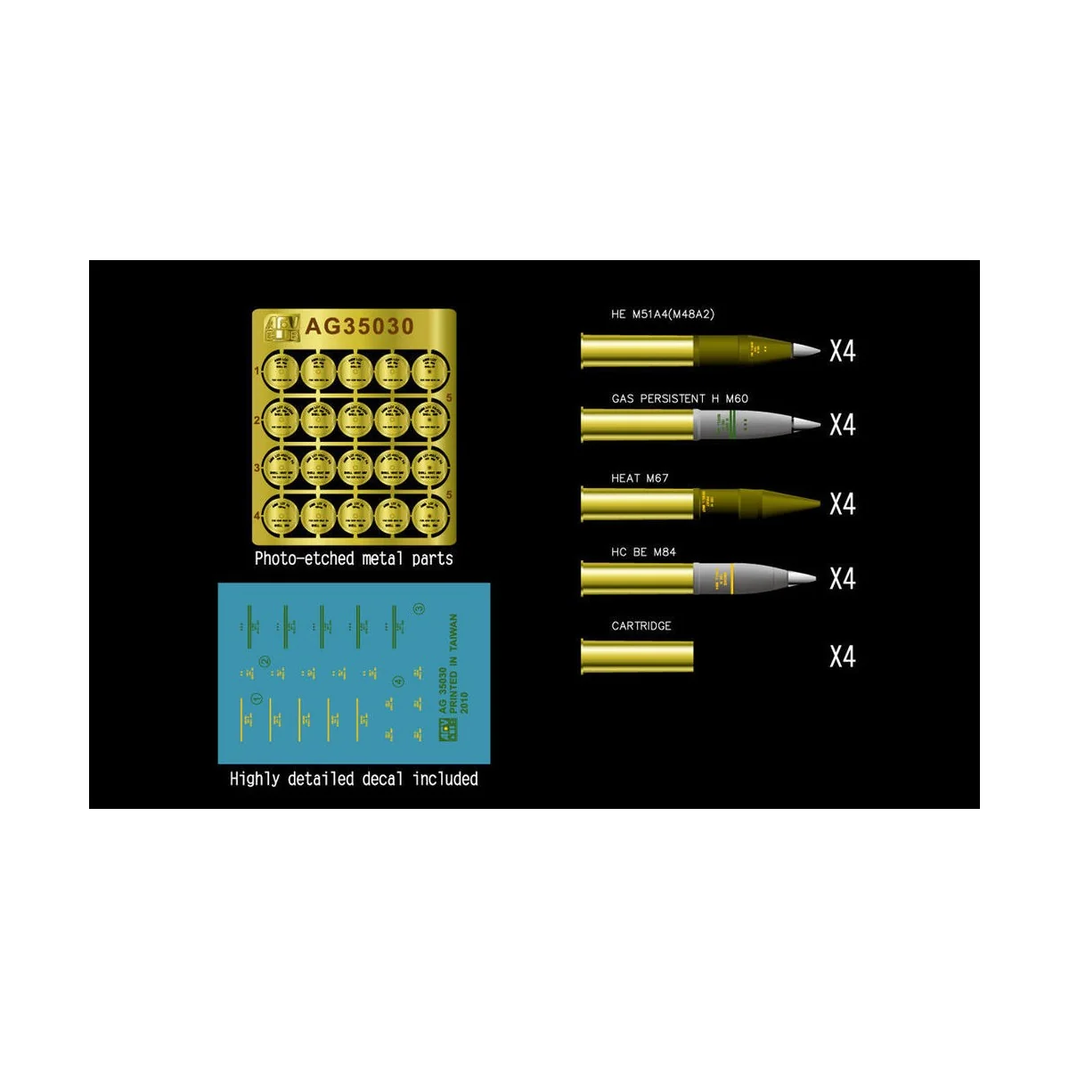 U.S. 105mm Howitzer ammo set, 1/35 - AFV-Club AG35030 U.S. 105mm Howitzer ammo set, 1/35 - AFV-Club AG35030