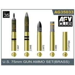 75mm gun ammo brass set - AFV-Club AG35033