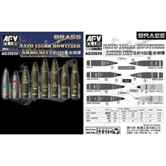 NATO 155mm Howitzer Ammo Set (Brass) - AFV-Club AG35039
