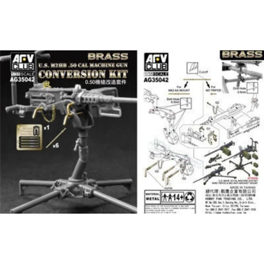 U.S. M2HB .50 Cal Machine Gun Con. Kit, 1/35 - AFV-Club AG35042 U.S. M2HB .50 Cal Machine Gun Con. Kit, 1/35 - AFV-Club AG35042
