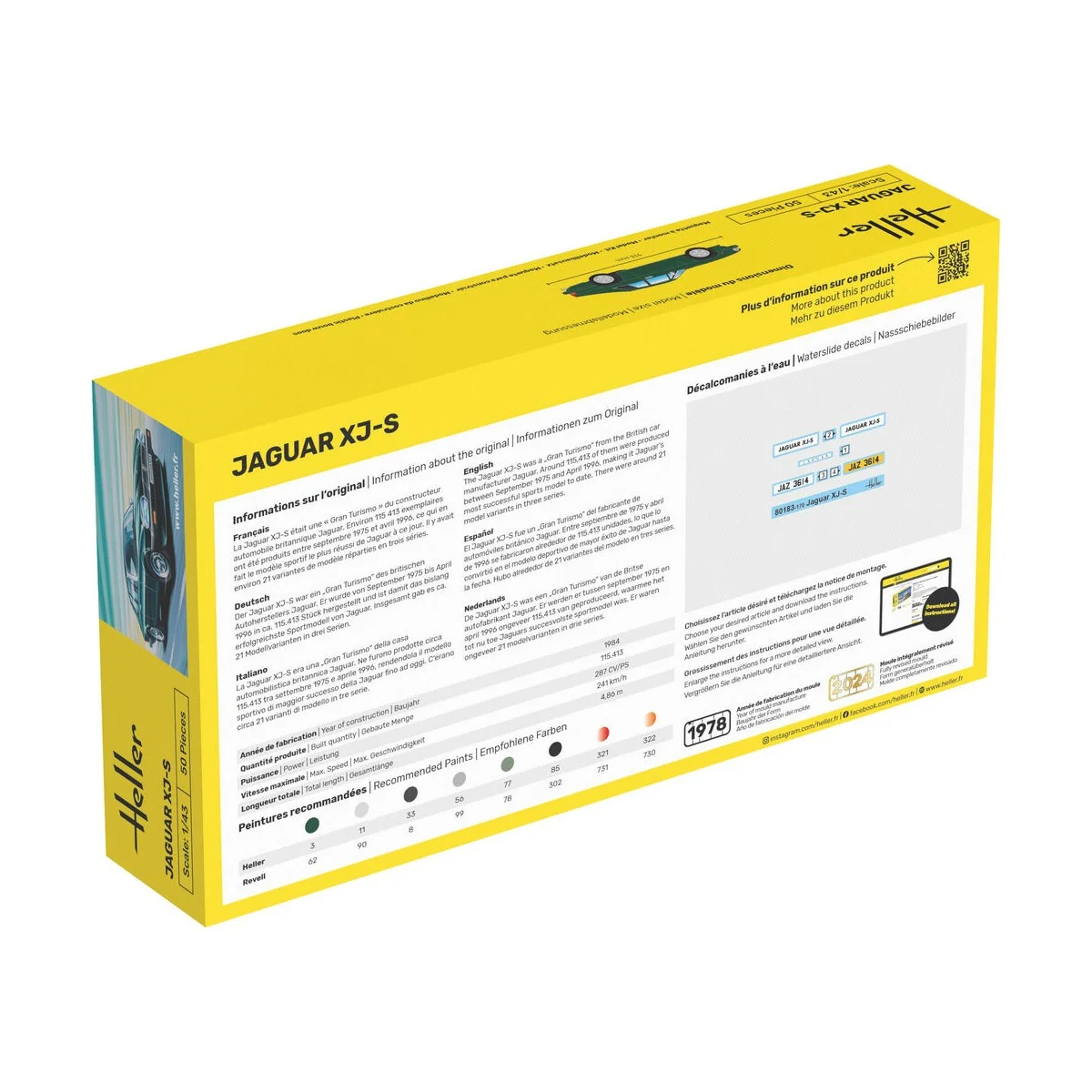 STARTER KIT Jaguar XJ-S, 1/43 - Heller 56183 STARTER KIT Jaguar XJ-S, 1/43 - Heller 56183