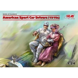 American Sport Car Drivers(1910s)(1 male 1 female figures), 1/24 - ...