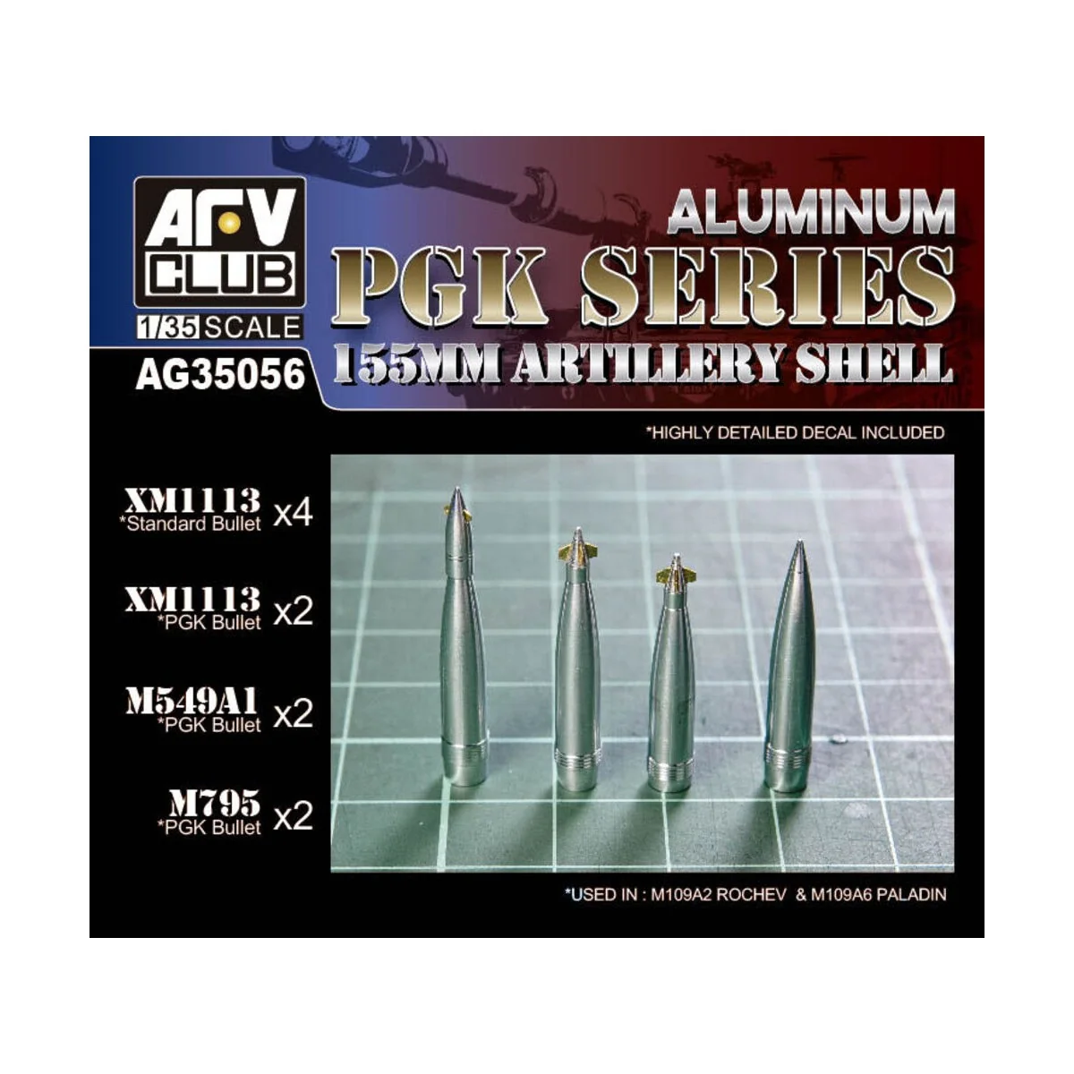 155MM ARTILLERY SHELL PGK SERIES - AFV-Club AG35056