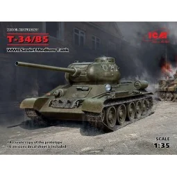 T-34-85, WWII Soviet Medium Tank, 1/35 - ICM 35367