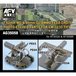 7.62mm MG & 40mm GL AMMO FEED CHUTE PE for CM-32/33 TIFV, 1/35 - AF...