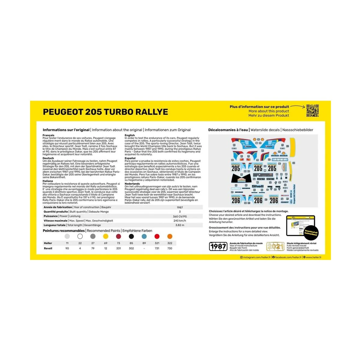 STARTER KIT Peugeot 205 Turbo Rallye - Heller 56189