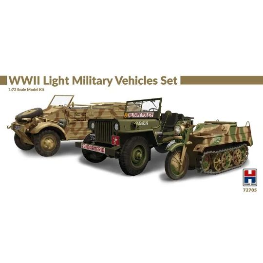 WWII Light Military Vehicles Set, 1/72 - Hobby 2000 72705 WWII Light Military Vehicles Set, 1/72 - Hobby 2000 72705