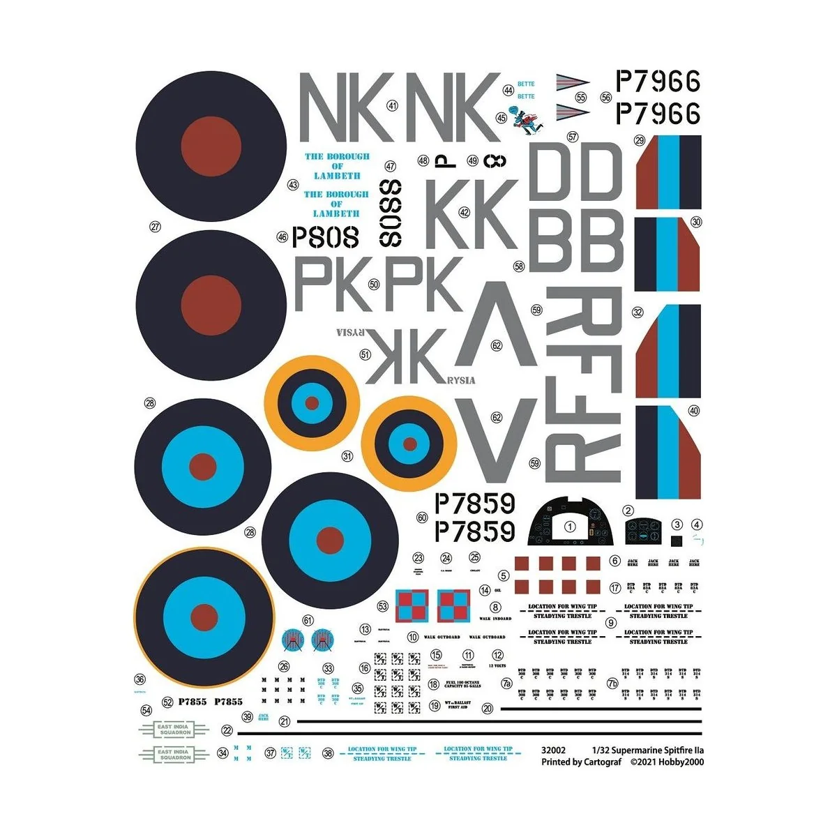 Supermarine Spitfire IIA w/Rotol Propeller, 1/32 - Hobby 2000 32002