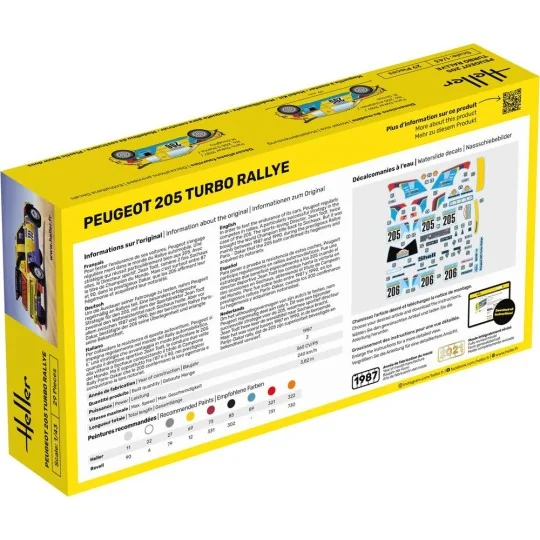 STARTER KIT Peugeot 205 Turbo Rallye, 1/43 - Heller 56189 STARTER KIT Peugeot 205 Turbo Rallye, 1/43 - Heller 56189