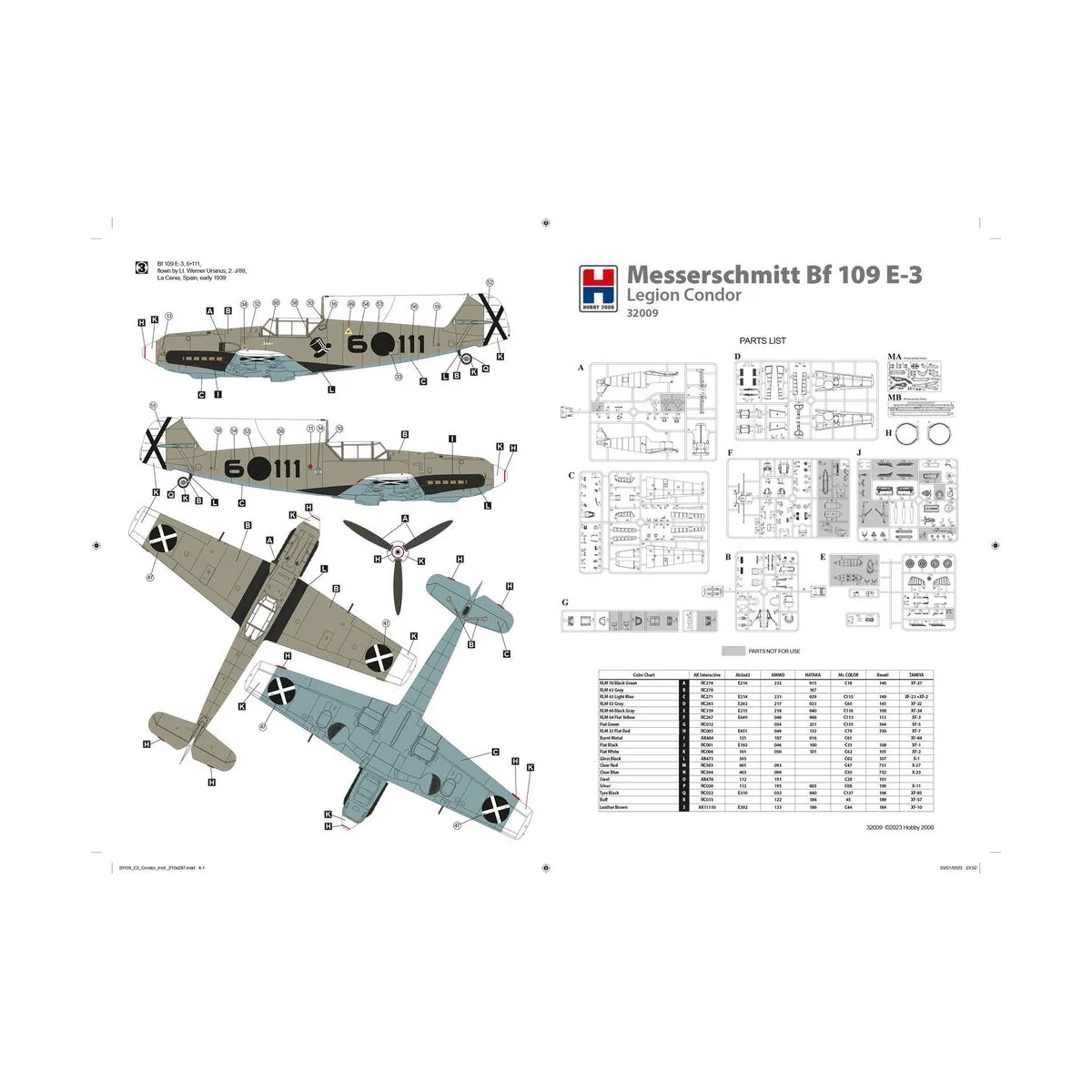Messerschmitt Bf 119 E-3 Legion Condor, 1/32 - Hobby 2000 32009 Messerschmitt Bf 119 E-3 Legion Condor, 1/32 - Hobby 2000 32009