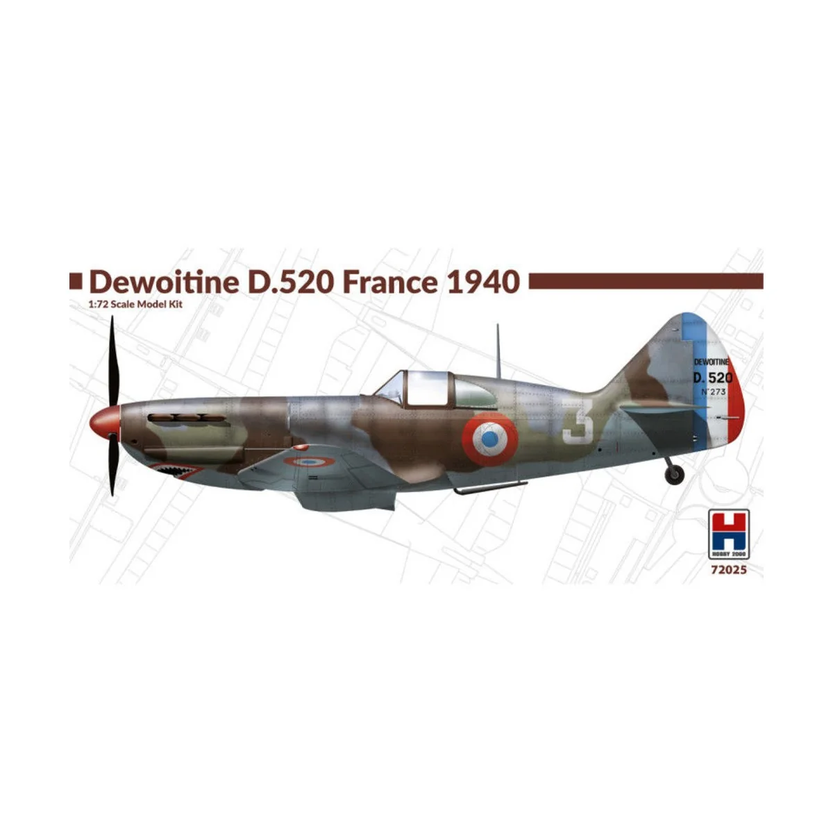 Dewoitine D.520 France 1940, 1/72 - Hobby 2000 72025