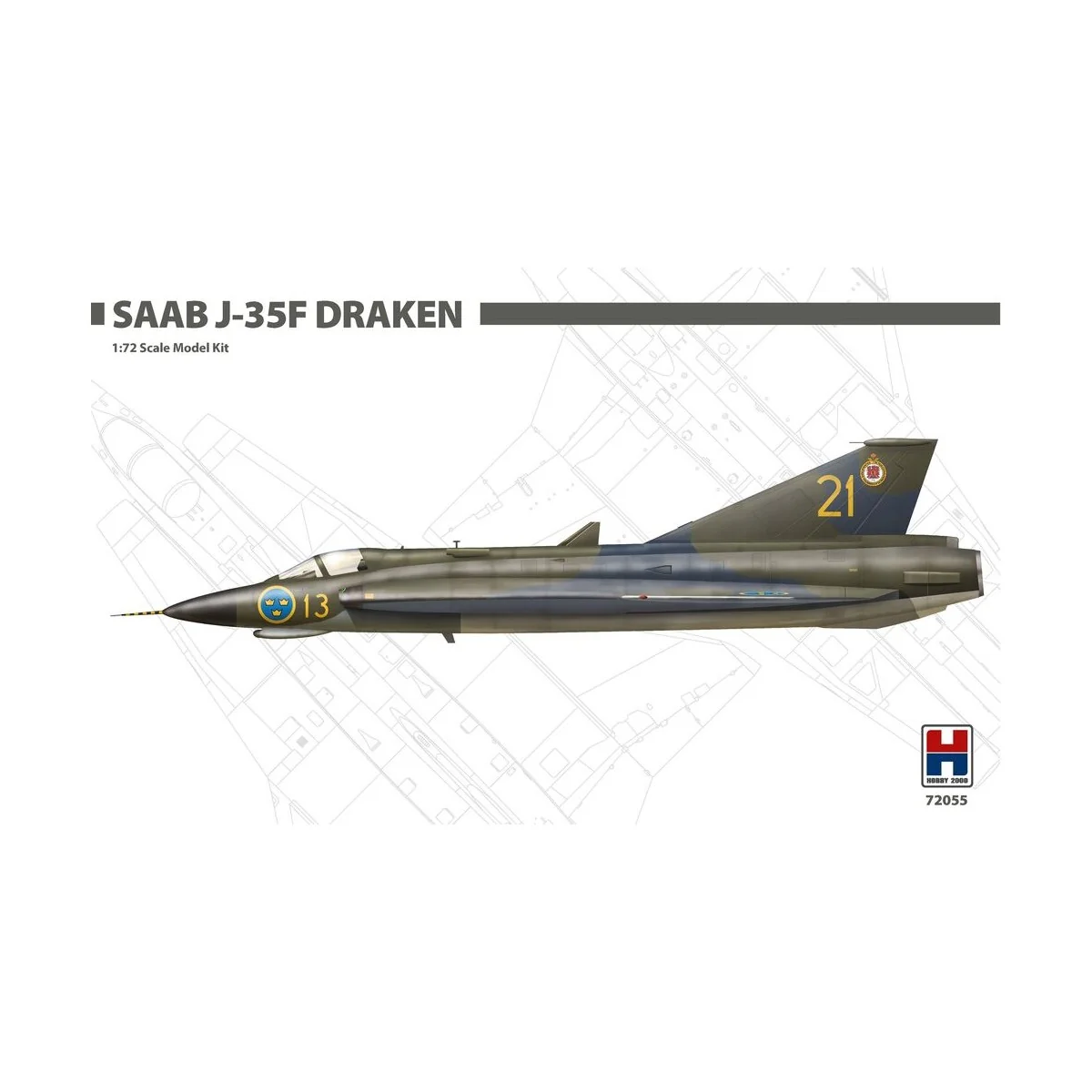 Saab J-35F Draken, 1/72 - Hobby 2000 72055
