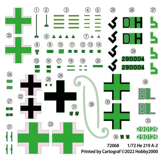 Heinkel He 219 A-2, 1/72 - Hobby 2000 72068 Heinkel He 219 A-2, 1/72 - Hobby 2000 72068