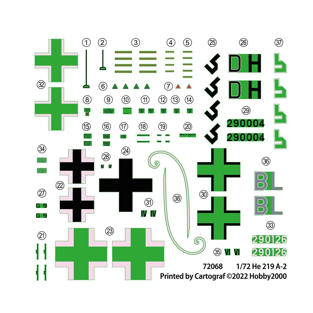 Heinkel He 219 A-2, 1/72 - Hobby 2000 72068 Heinkel He 219 A-2, 1/72 - Hobby 2000 72068