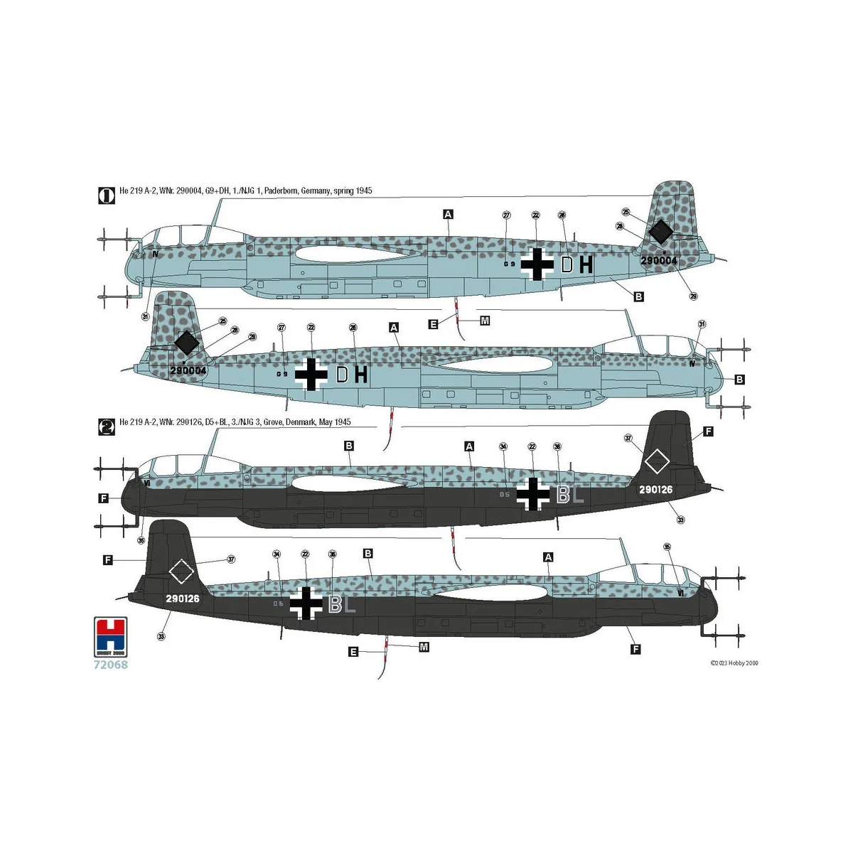 Heinkel He 219 A-2, 1/72 - Hobby 2000 72068 Heinkel He 219 A-2, 1/72 - Hobby 2000 72068