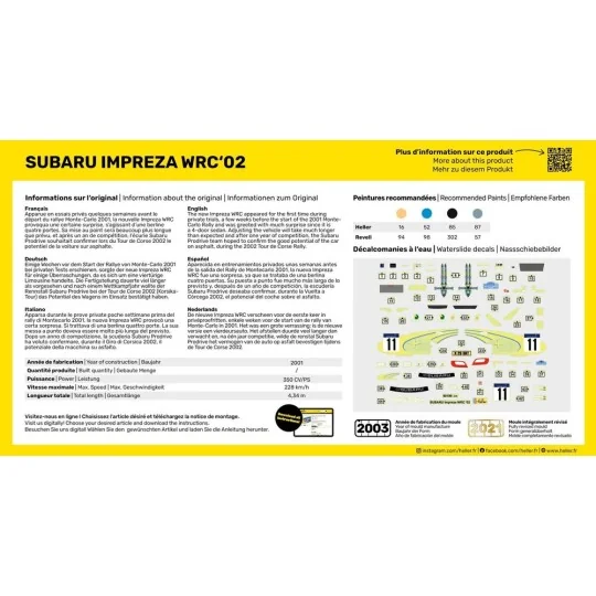 STARTER KIT Impreza WRC'02 - Heller 56199