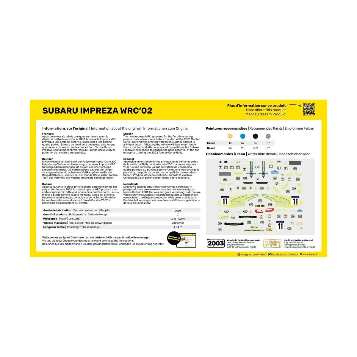 STARTER KIT Impreza WRC'02 - Heller 56199