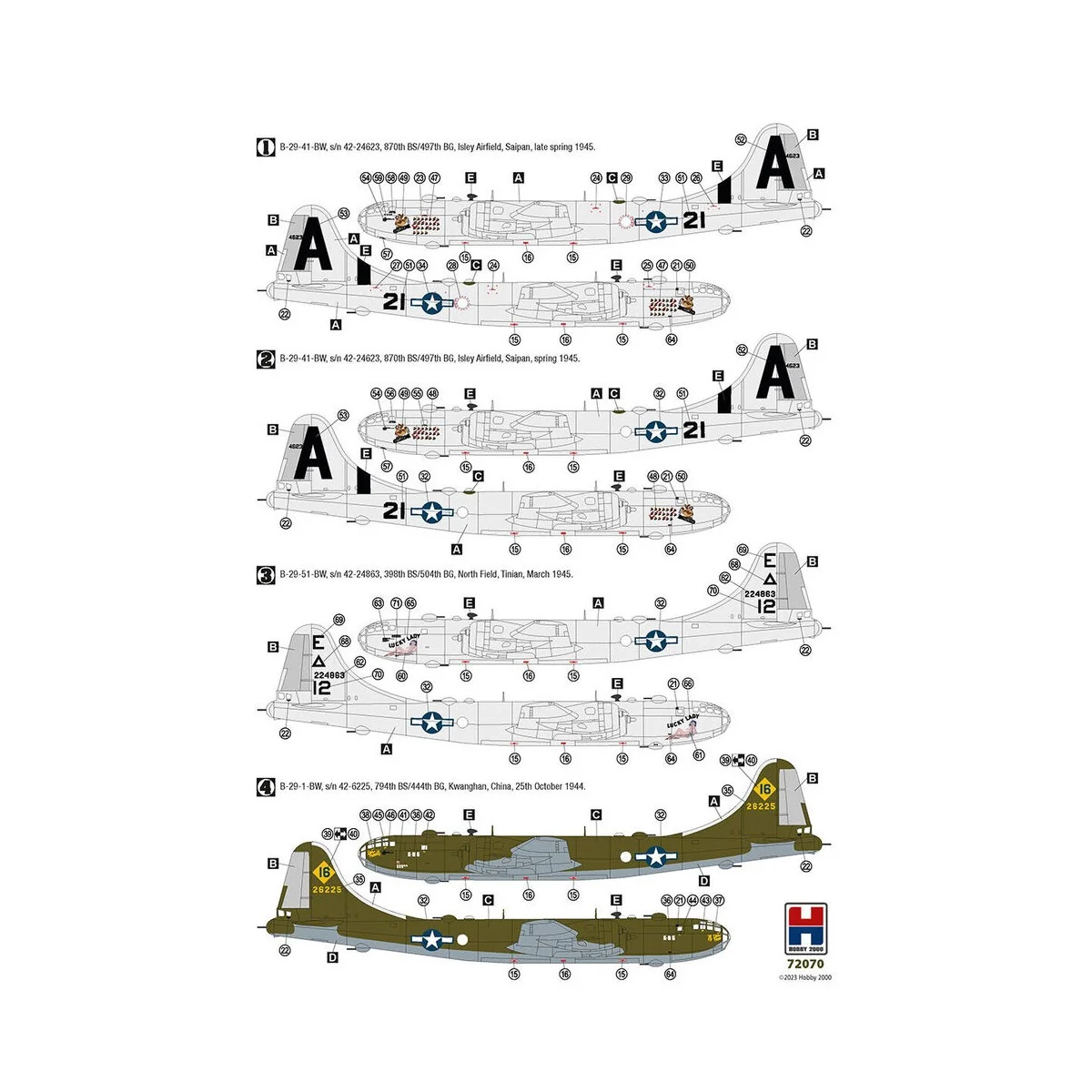 B-29 Superfortress, 1/72 - Hobby 2000 72070