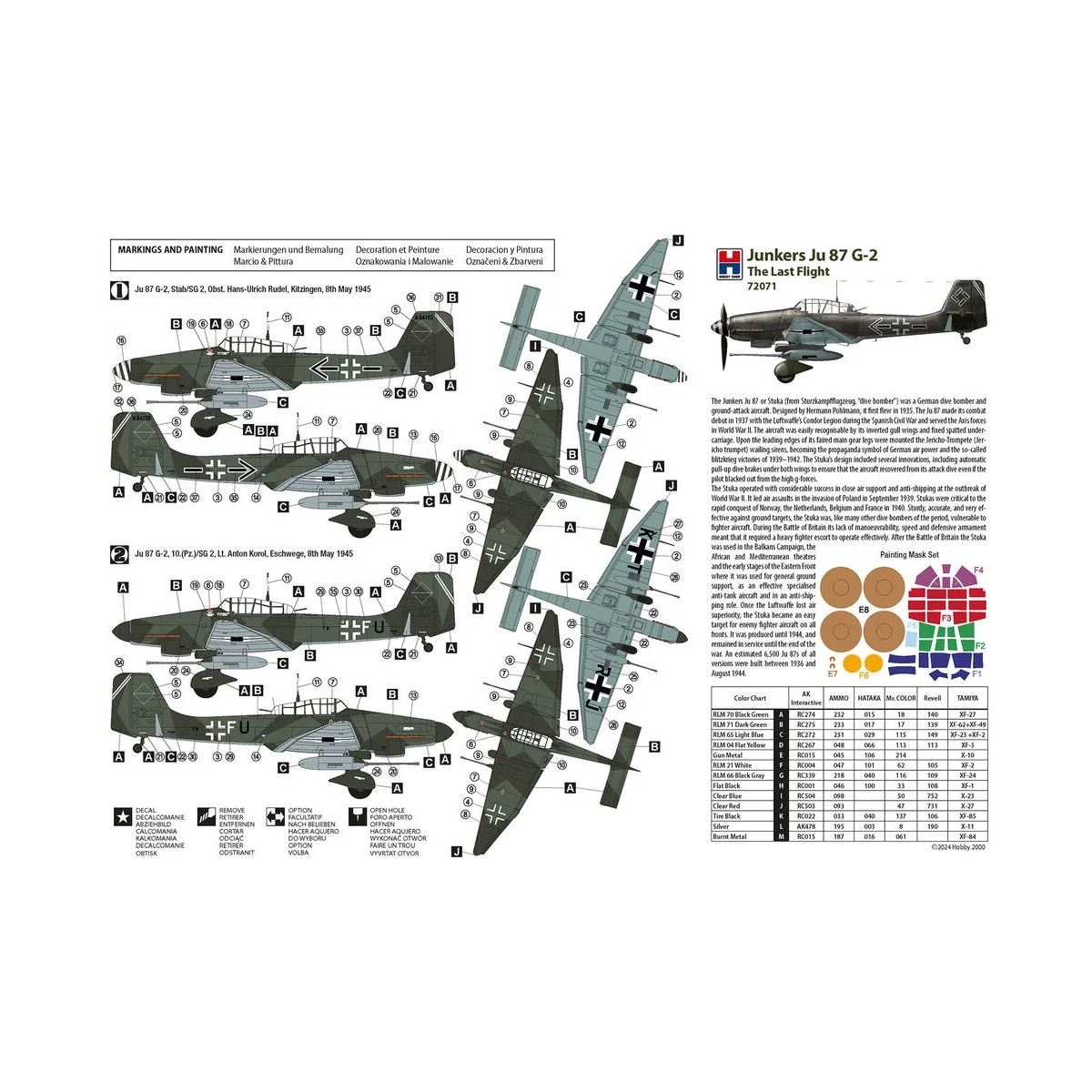 Junkers Ju 87 G-2 The Last Flight, 1/72 - Hobby 2000 72071