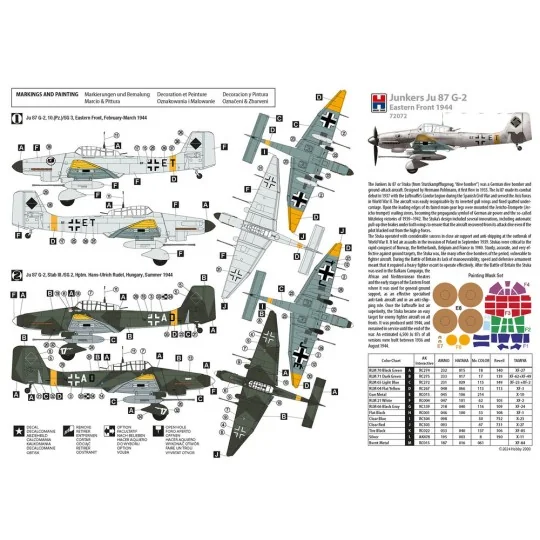 Junkers Ju 87 G-2 Eastern Front 1944, 1/72 - Hobby 2000 72072 Junkers Ju 87 G-2 Eastern Front 1944, 1/72 - Hobby 2000 72072