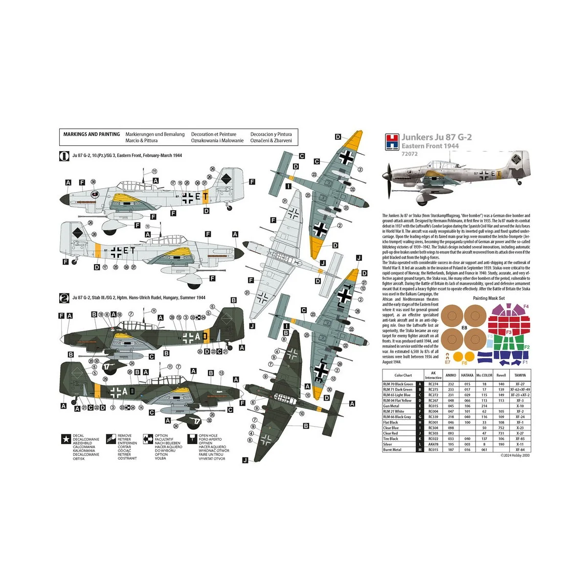 Junkers Ju 87 G-2 Eastern Front 1944, 1/72 - Hobby 2000 72072 Junkers Ju 87 G-2 Eastern Front 1944, 1/72 - Hobby 2000 72072
