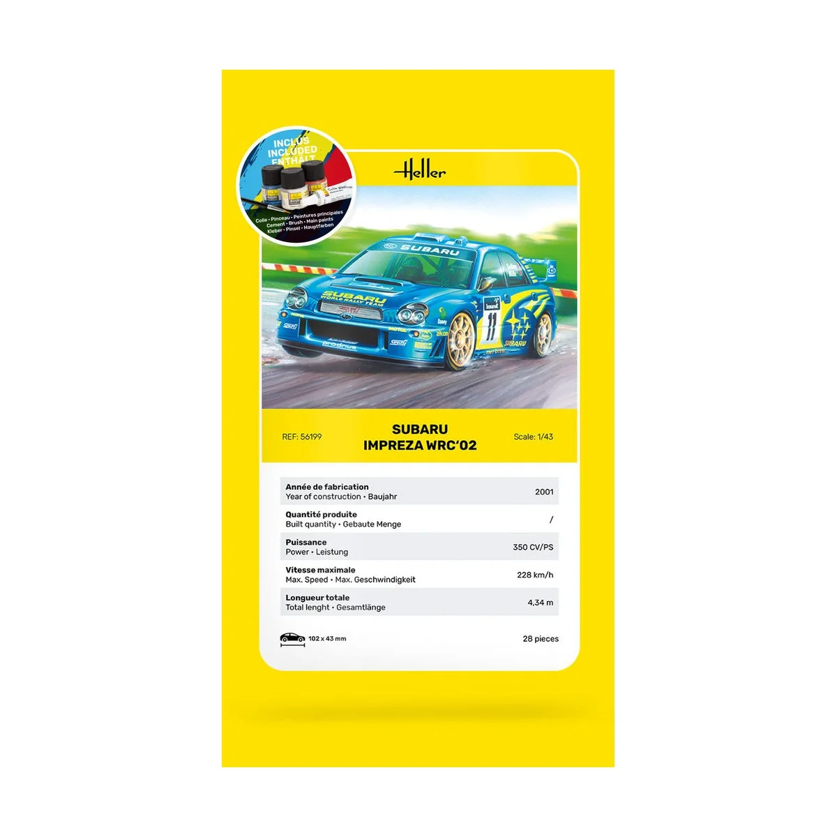 STARTER KIT Impreza WRC'02, 1/43 - Heller 56199