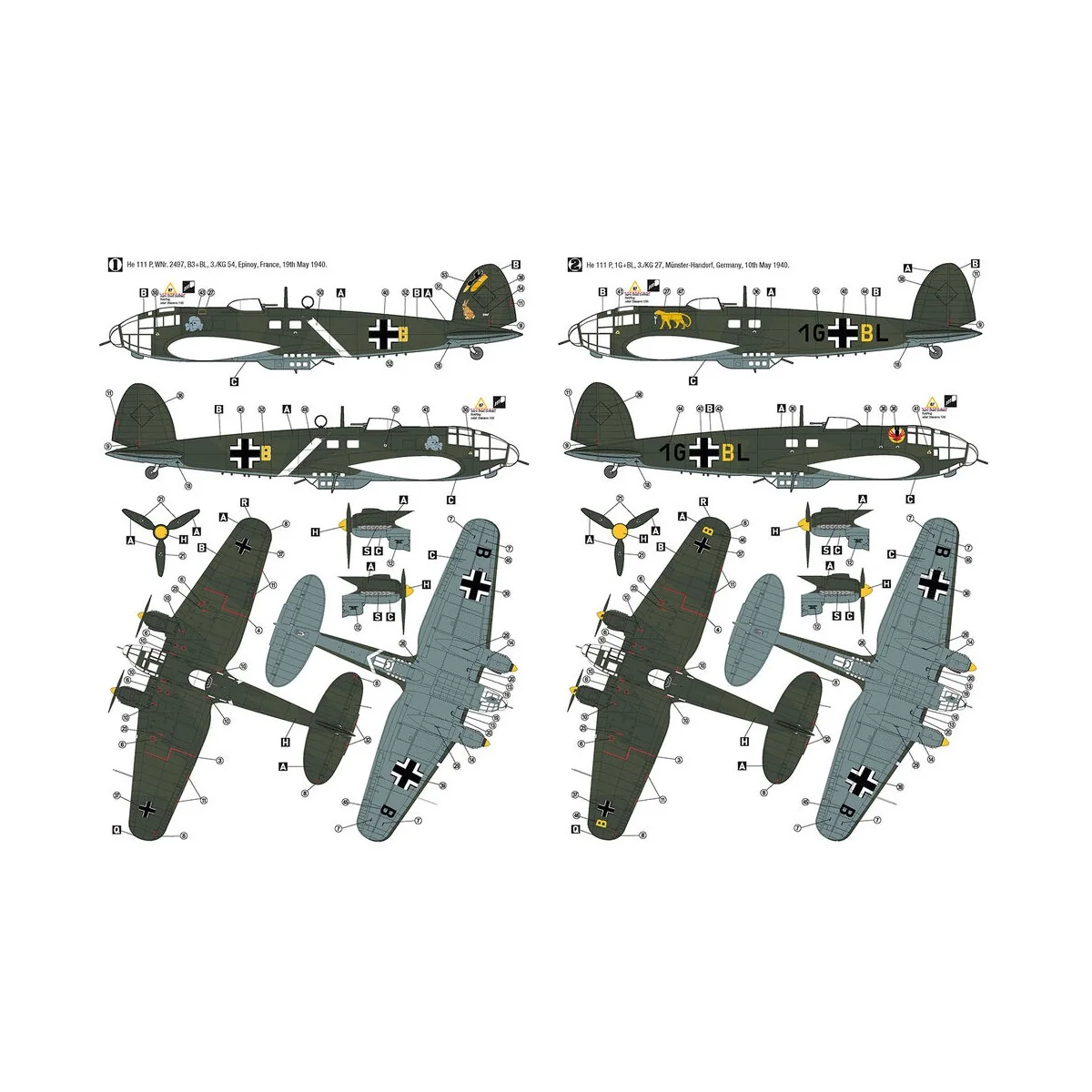 Heinkel He 111 P Western Campaign 1940, 1/72 - Hobby 2000 72077