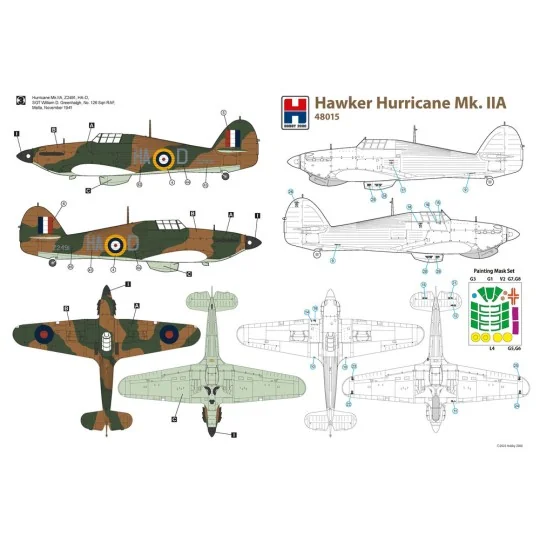 Hawker Hurricane Mk.IIA, 1/48 - Hobby 2000 48015