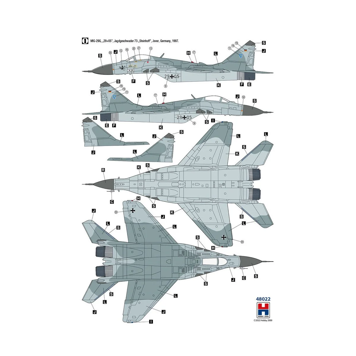MiG-29 German Air Force, 1/48 - Hobby 2000 48022